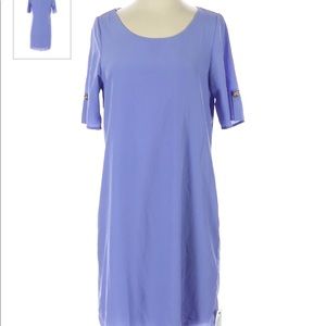 PEACHES N CREAM sleek sheen lavender dress